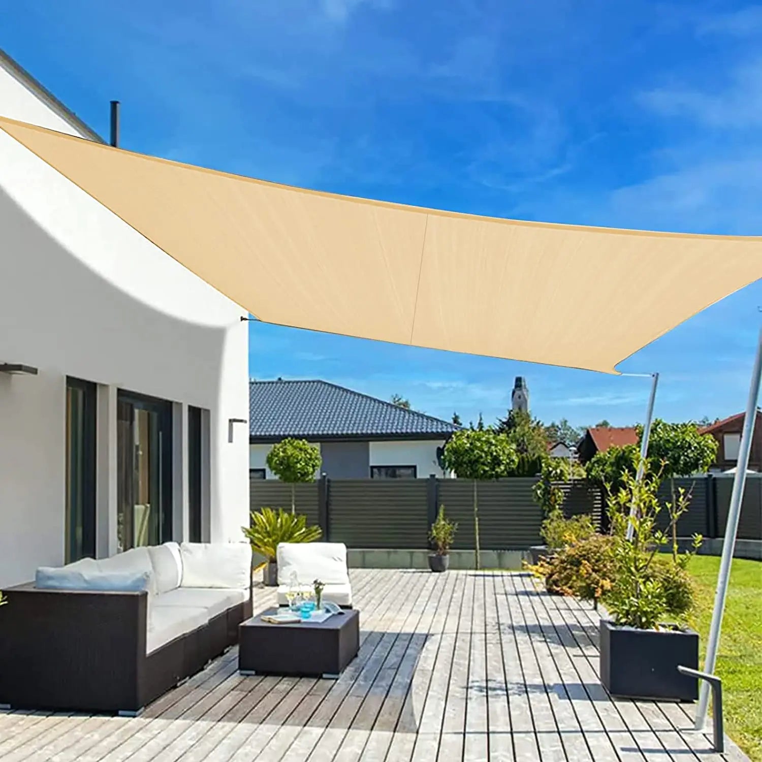 Waterproof Sun Shade Sail Canopy Rectangle UV Block Sun Shelter