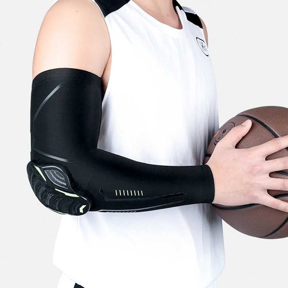 1 Pair Sports Crash-Proof Elbow Support Pads – Compression Sleeves for Basketball, Football, Cycling & Outdoor Sports