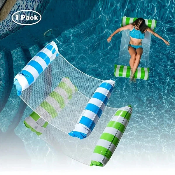 Foldable Floating Water Hammock – Inflatable Pool Lounger & Recliner Bed
