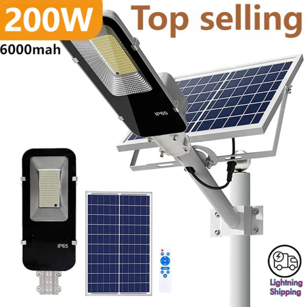 200W Powerful Solar Street Light – Outdoor Waterproof Dusk-to-Dawn Lighting