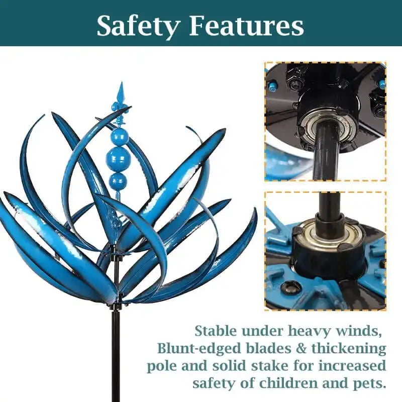 New Harlow 3D Metal Wind Spinner – Wind-Powered Kinetic Sculpture for Garden & Lawn Décor