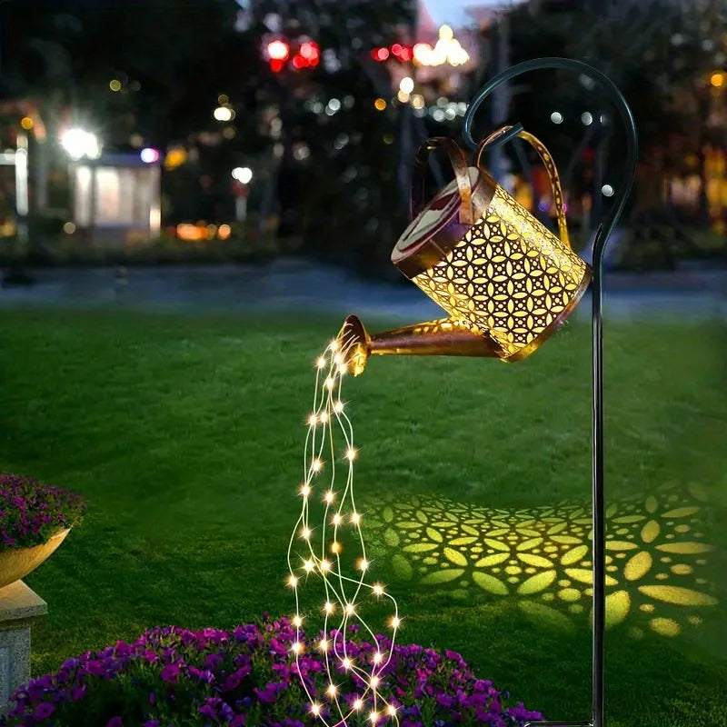 🌟 Solar Watering Can Light – Enchanting Waterfall Fairy Light for Your Garden