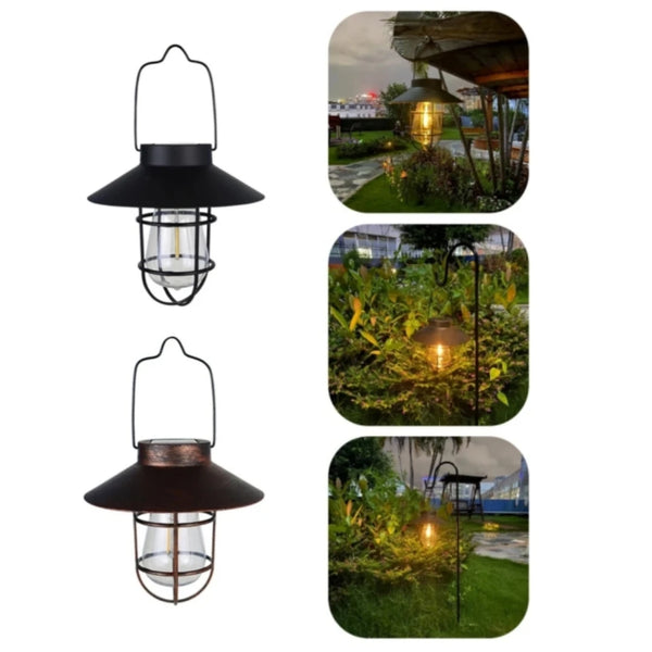 Vintage Solar Lantern Outdoor Waterproof Hanging Light