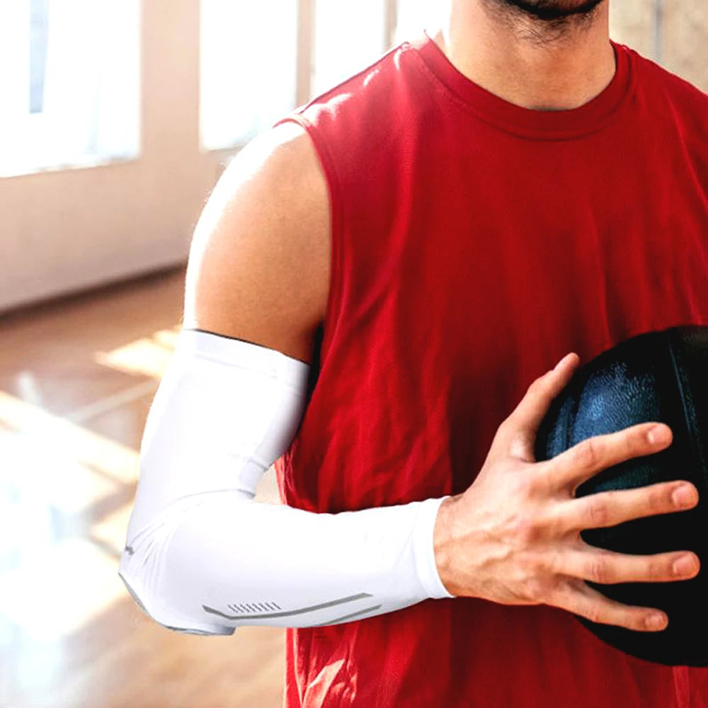 1 Pair Sports Crash-Proof Elbow Support Pads – Compression Sleeves for Basketball, Football, Cycling & Outdoor Sports
