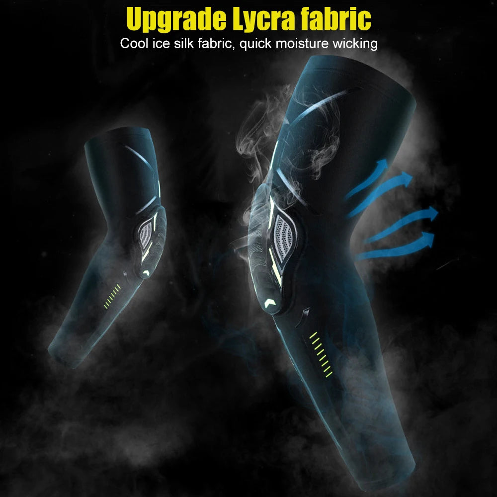 1 Pair Sports Crash-Proof Elbow Support Pads – Compression Sleeves for Basketball, Football, Cycling & Outdoor Sports