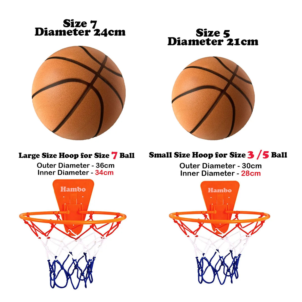 Silent Basketball – Indoor Dribbling Training Ball | Size 7 (29.5") / 5# Airless Foam Quiet Basketball
