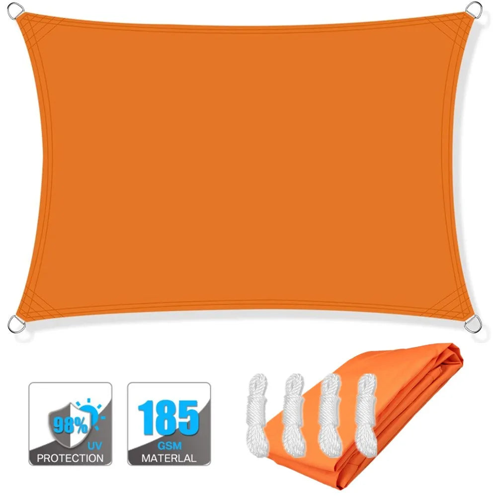 Waterproof Sun Shade Sail Canopy Rectangle UV Block Sun Shelter