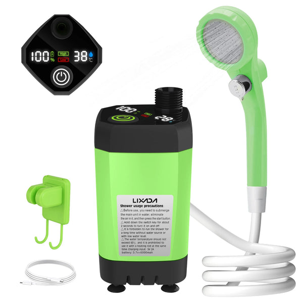 Camping Shower Pump – Portable Outdoor Shower Kit with Digital Display