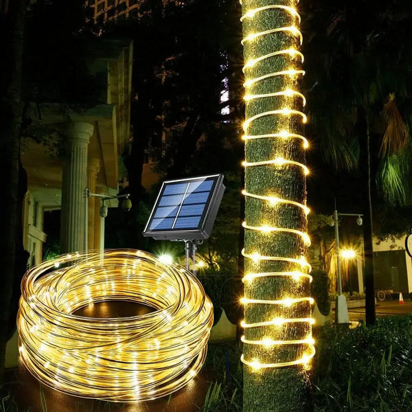 300LED Solar Rope Strip Light – Outdoor Waterproof Fairy Lights
