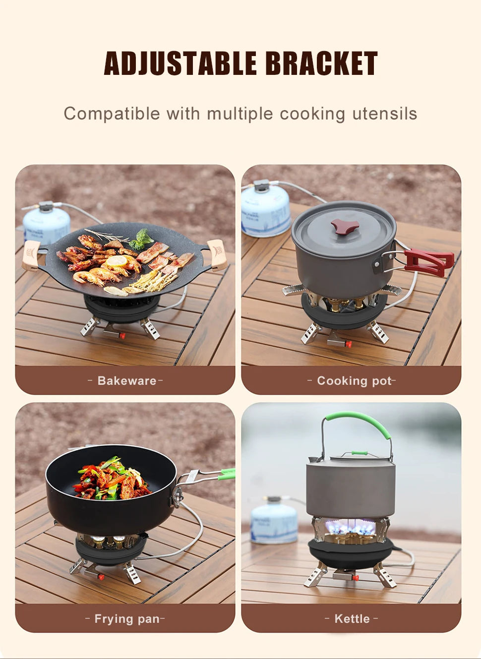 BRS-201A High-Pressure Portable Camping Gas Stove – 16000W Power with Piezo Ignition