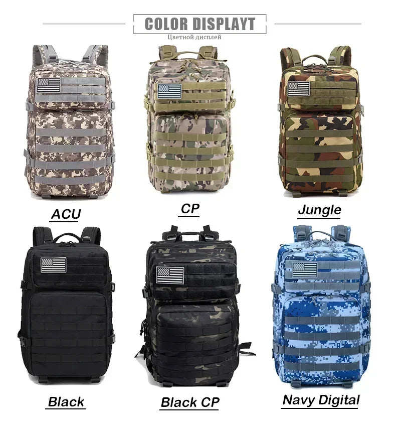 45L Large Capacity Tactical Outdoor Backpack – Rugged, Ready & Built for Adventure
