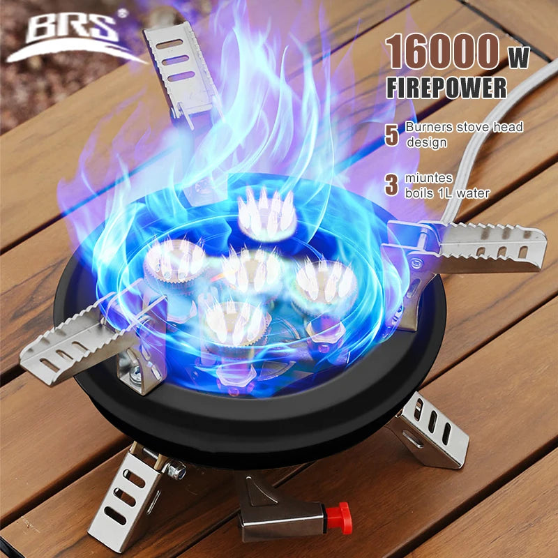 BRS-201A High-Pressure Portable Camping Gas Stove – 16000W Power with Piezo Ignition
